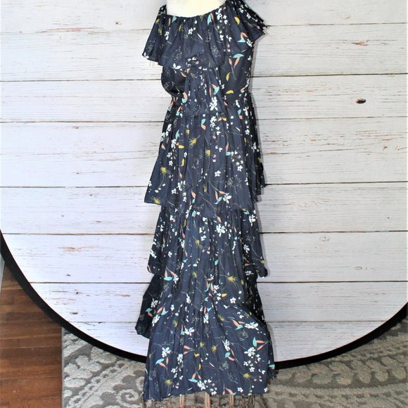 Aqua Bloomingdale’s Exclusive Pleated Tiered Floral Maxi Dress - Picture 5 of 15